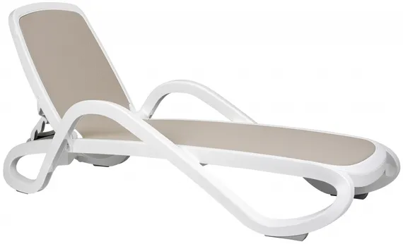 Шезлонг Alfa, белый, тортора