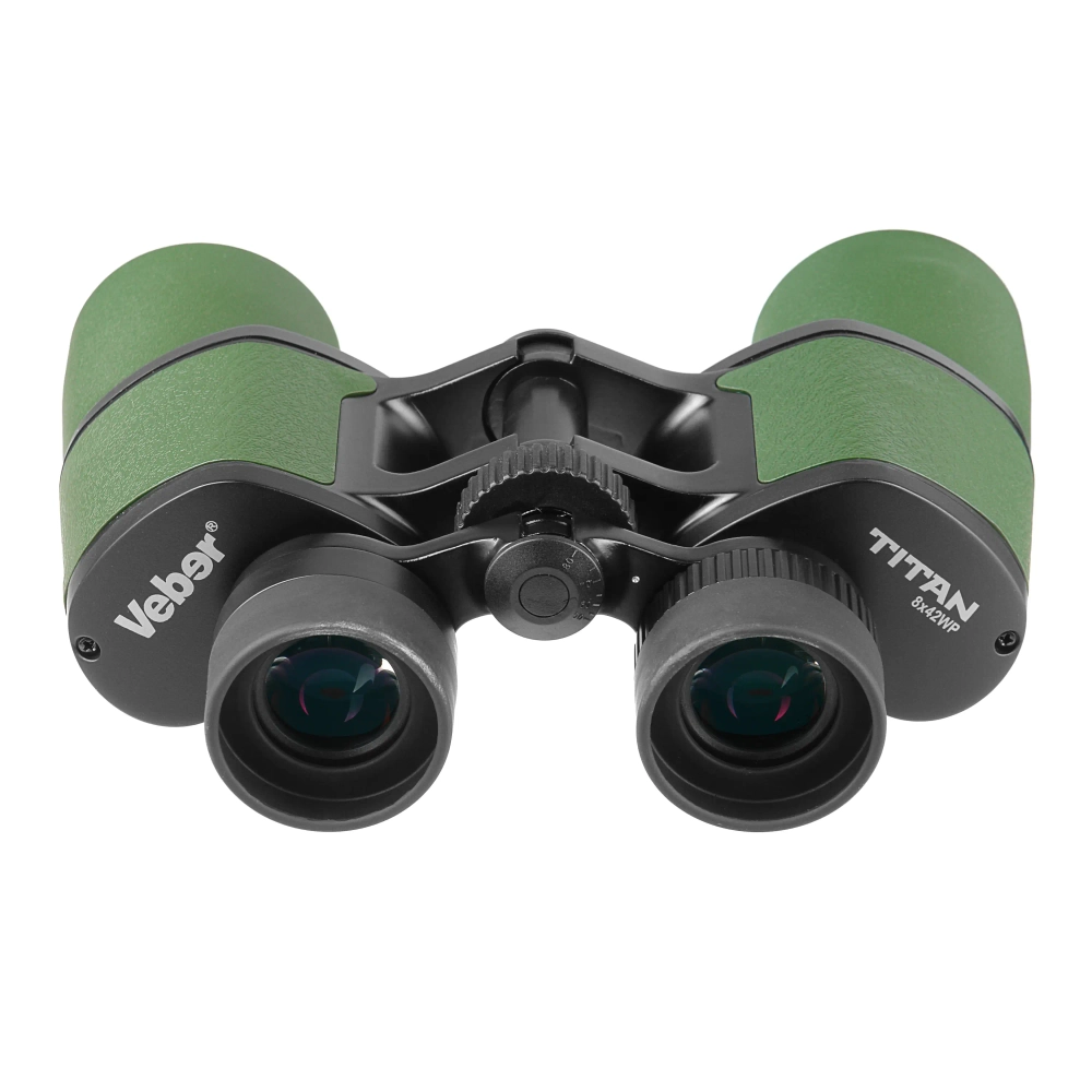 Бинокль Veber TITAN 8x42WP - нижний вид, черные окуляры