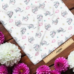 Ткань штапель веселые слонята