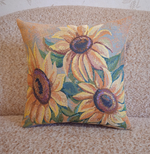 Декоративный гобеленовый чехол для интерьерной подушки Цвет солнца 38*38