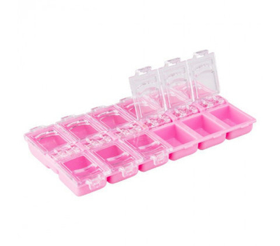 Soline Charms Бокс для страз 12 отделений №575 - розовый