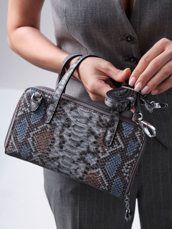 Сумка кожаная на плечо кросс-боди питон