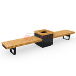 Лавка Rail Road 02 двойная с высоким вазоном