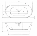 Ванна акриловая отдельностоящая ABBER AB9203-1.6 160x80