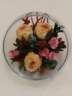 натуральные цветы в стекле, вакуум