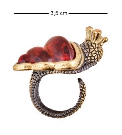AM-3728 Кольцо «Улитка Моника» (латунь, янтарь)