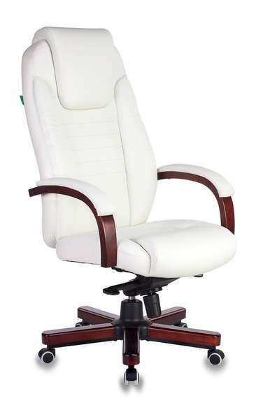 Кресло руководителя Бюрократ T-9923WALNUT слоновая кость кожа крестов. металл/дерево