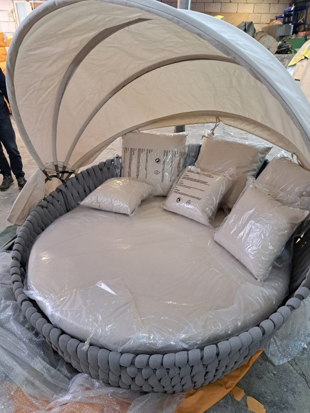 Лаунж-диван плетеный Tagliamento Samui, тортора, бежевый