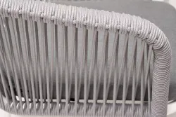 "Малага" обеденная группа на 6 персон со стульями "Марсель", каркас белый, роуп светло-серый