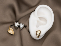 Серьги-гвоздики "Сердце" 14мм