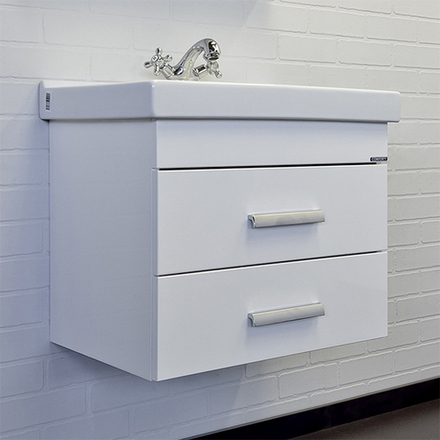 Тумба-умывальник Comforty Никосия 60П белый глянец с раковиной Fest 60