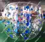 Бампербол «Прозрачный» с синими держателями, ПВХ, диаметр 1 м