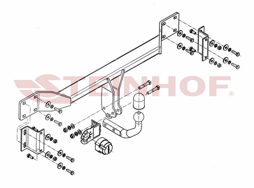 Фаркоп на BMW 5-Series седан E60 / универсал E61, кроме M5 2003-2010 (паспорт и сертификат в комплекте)(без электрики) Steinhof.B-055