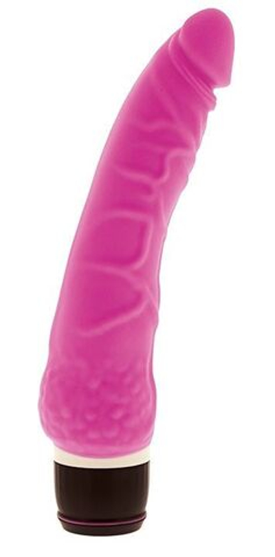 Розовый вибратор-реалистик с венками PURRFECT SILICONE CLASSIC 7.1INCH PINK - 18 см. (Цвет: розовый)