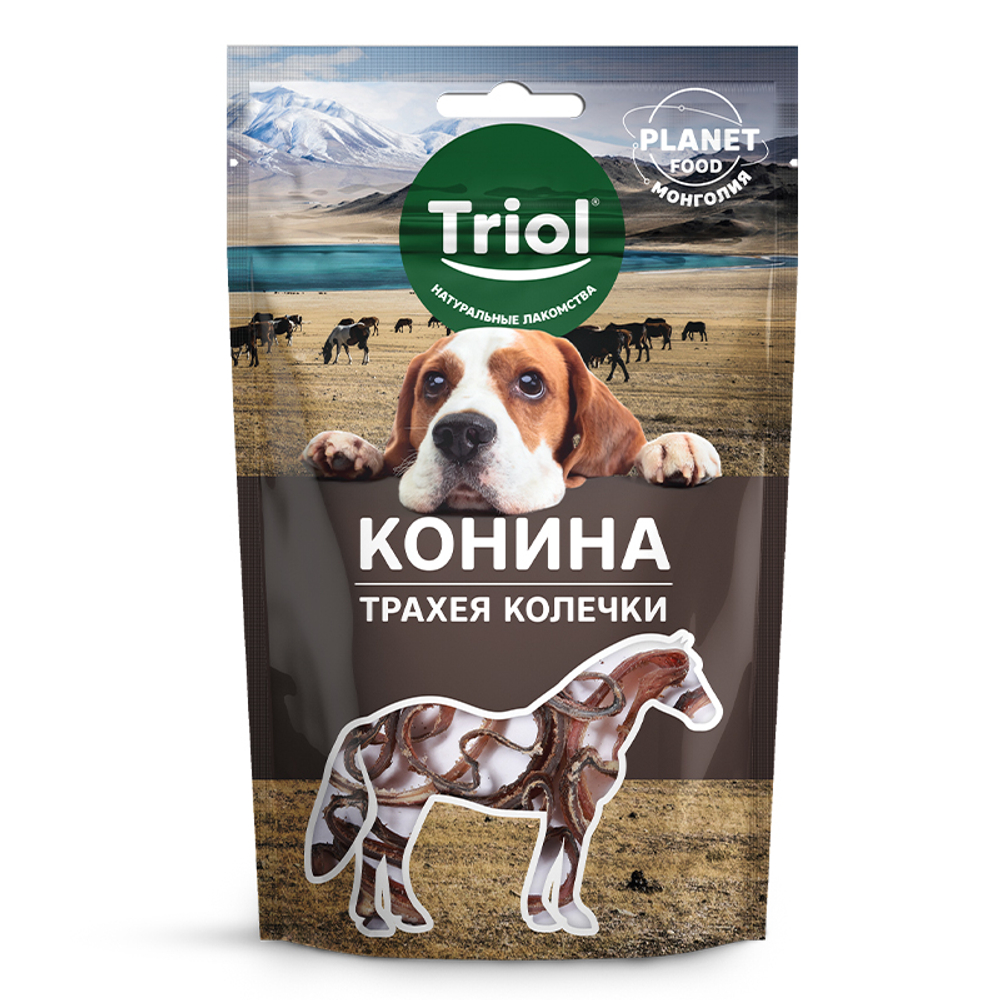 Лакомство для собак Triol "Трахея конская в колечках", 30г