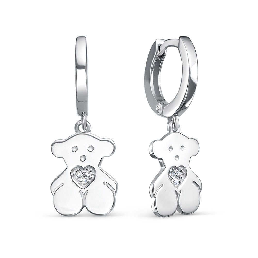 Серьги из серебра 925 пробы с Фианит