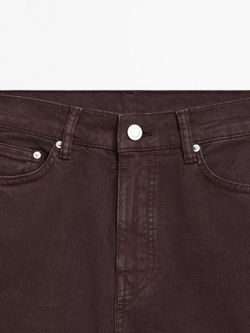 Massimo Dutti Джинсы прямого кроя с карманами, гранатовый