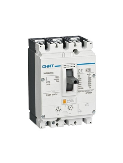 Выключатель автоматический 3п 200А 50кА NM8N-250S ТМ с рег. термомагнит. расцеп. (R) CHINT 271174