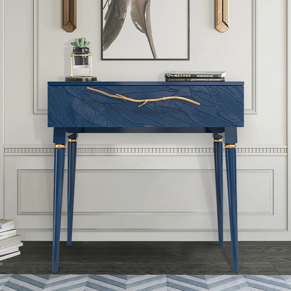 Консоль Арт Колор leaves Классик Голд Королевский синий