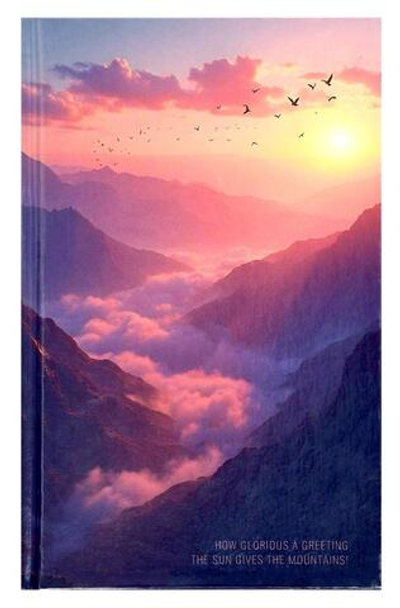 Блокнот А5 80л. клетка "Рассвет в горах" 7БЦ, твердая обложка, глянцевая ламинация (LITE)