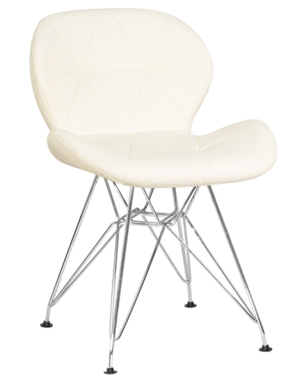 Стул обеденный DOBRIN BUTTERFLY CHROME, ножки хром, цвет кремовый