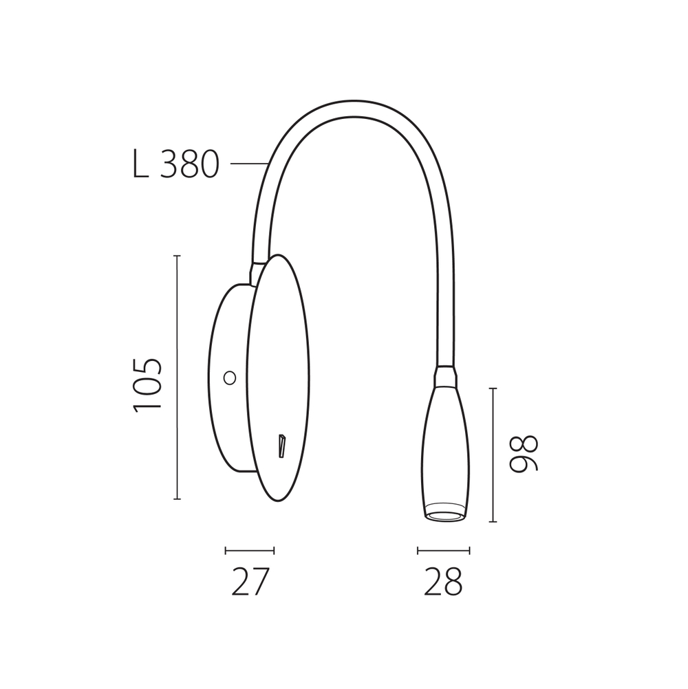 200337 Бра OMEGA LED 3W 160LM G ЧЕРНЫЙ 3000K