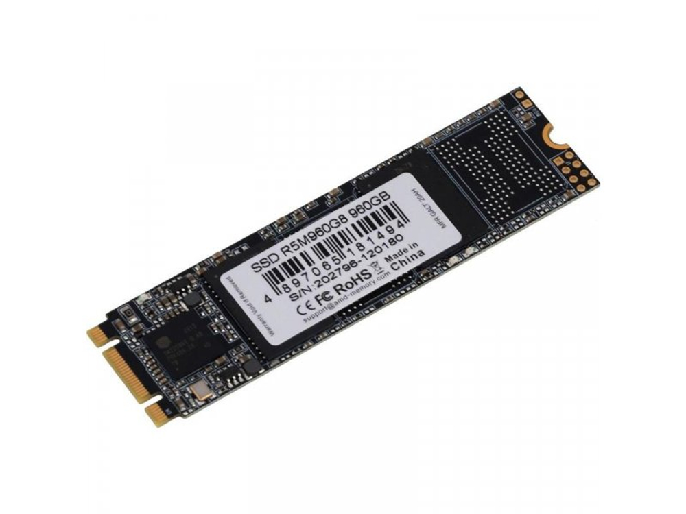 SSD накопитель AMD Radeon R5 960ГБ, M.2 2280, SATA III, [R5M960G8]