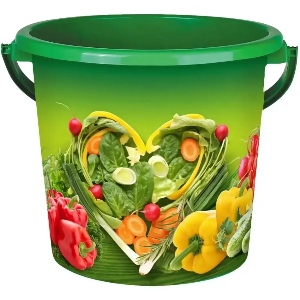 Ведро Зелёная грядка 10л пластиковое (Арт. ВР-5967)