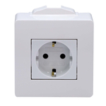 Коробка в сборе с силовой розеткой, белая DKC