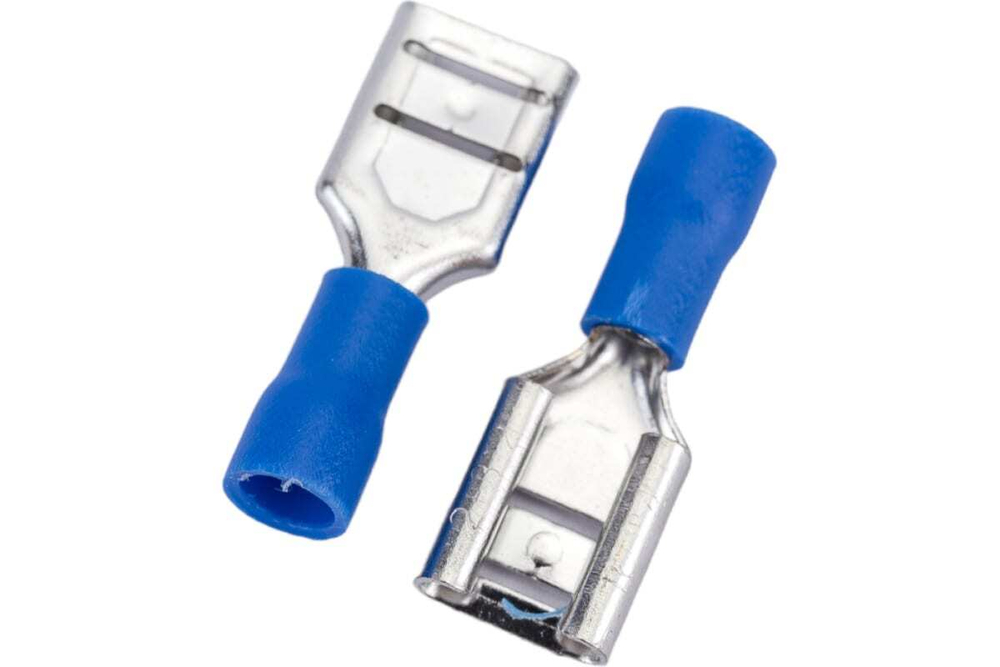 Плоская изолированная клемма REXANT, гнездо 9 мм, 1.5-2.5 кв.мм, 100 шт 08-0434
