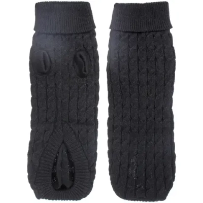 Кофта - свитер для мелких пород собак и кошек «BRO Style», косички, цвет черный, р XL