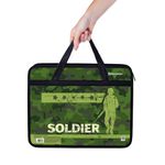 Папка на молнии с ручками BRAUBERG А4, 1 отделение, пластик, ширина 80 мм, "Soldier", 270870