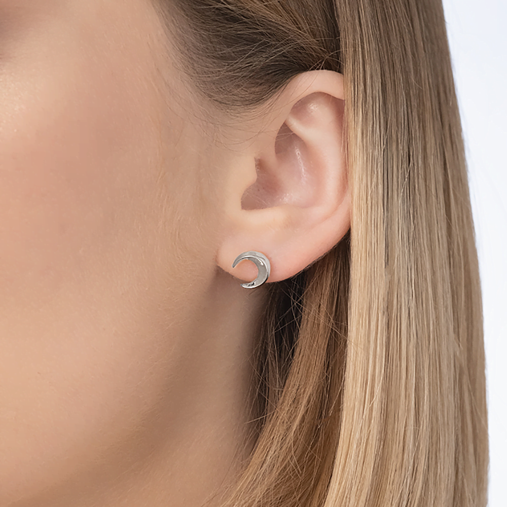 Серьги-пусеты «Тайна красоты» из белого золота