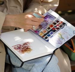 Альбом для акварели Rhodia Touch в твердой обложке 21х21 см 300 гр черный (116143C) 3
