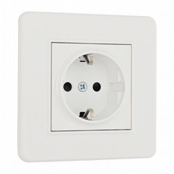 Розетка с заземлением и со шторкой Arte Milano SET16-1 SET16-1-40-1 white