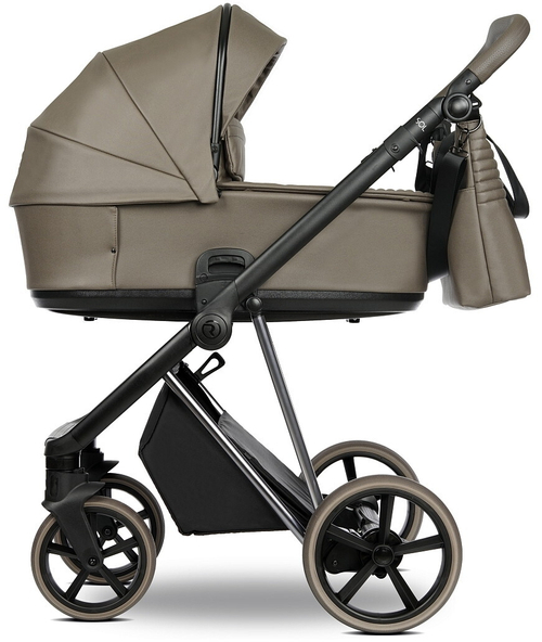 Детская коляска Roan Sol Vintage Luxury Leather 2 в 1 VEGA26DB Rum Raisin/Nickel/руч.Cappuccino
