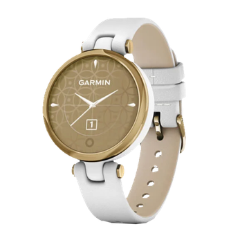 Умные часы Garmin Lily светло-золотистый безель, белый корпус и итальянский кожаный ремешок