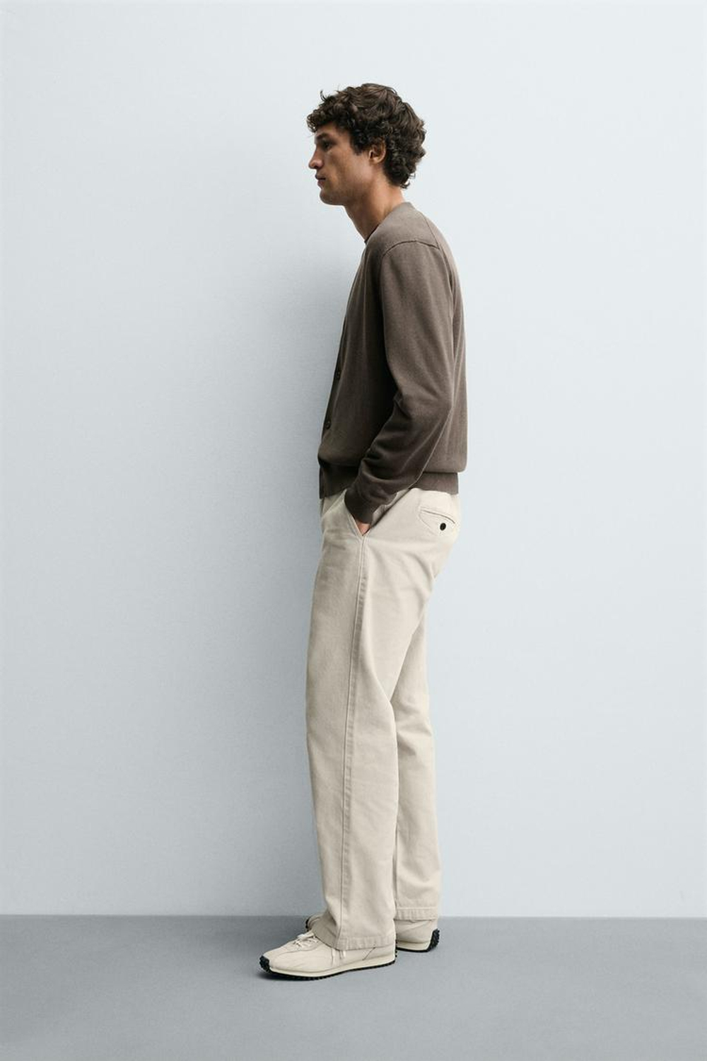 ZARA ЛЕГКИЙ КАРДИГАН, СЕРО-КОРИЧНЕВЫЙ