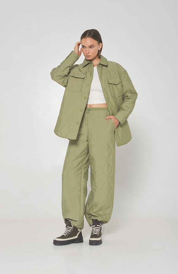 Брюки стёганые AT019 фисташковые - фото 7