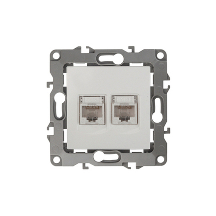 12-3108-01 ЭРА Розетка информационная двойная 2XRJ45, IP20, Эра12, белый