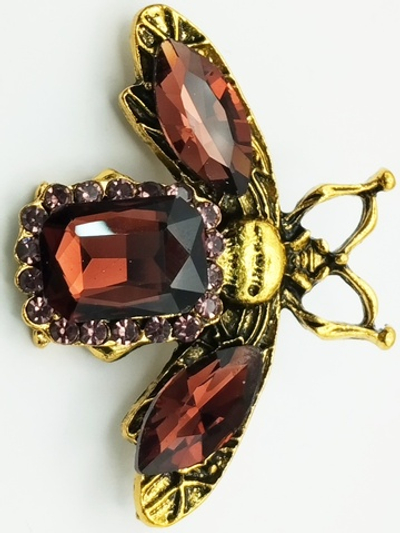 Брошь булавка "Пчела вишнёвая".