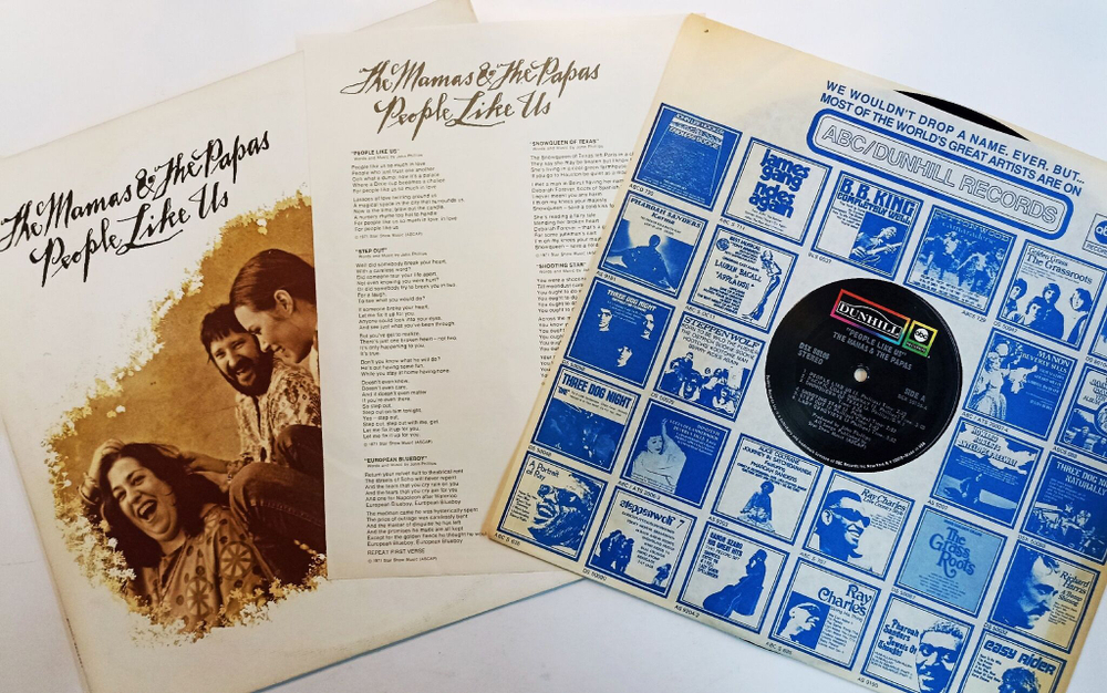 Винтажная виниловая пластинка The Mamas and The Papas People Like Us (USA 1971)