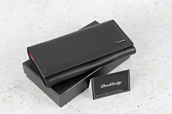 Стильный черный женский большой кошелёк Dublecity DC233-100A в подарочной коробке