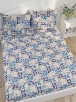 Простынь на резинке Сказка "Лоскутная мозаика" 120х200 см, перкаль