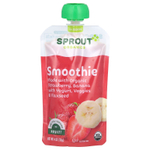 Sprout Organics, детское питание, смузи, от 12 месяцев и старше, клубника и банан с йогуртом, овощи и семена льна, 113 г (4 унции)