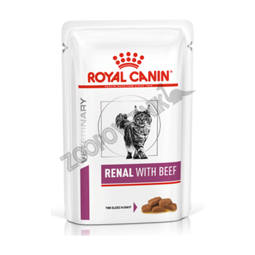 Royal Canin Renal Feline Wet в соусе с говядиной Консервы для кошек с почечной недостаточностью (пауч) 85 г x 12шт