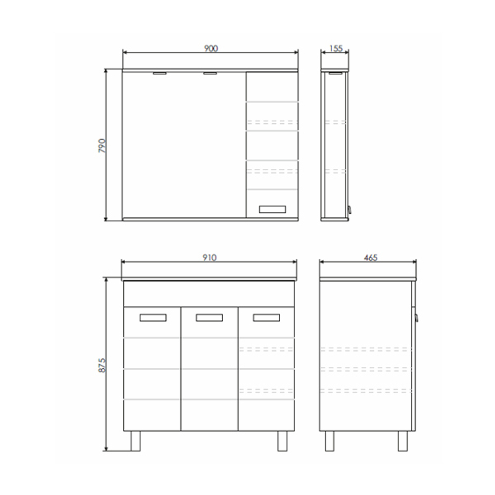 Тумба-умывальник Comforty Модена 90М белая с раковиной Quadro 90