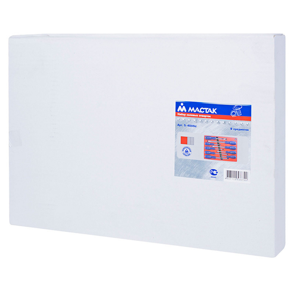 МАСТАК (5-4009D) Набор отверток силовых, ложемент, 9 предметов
