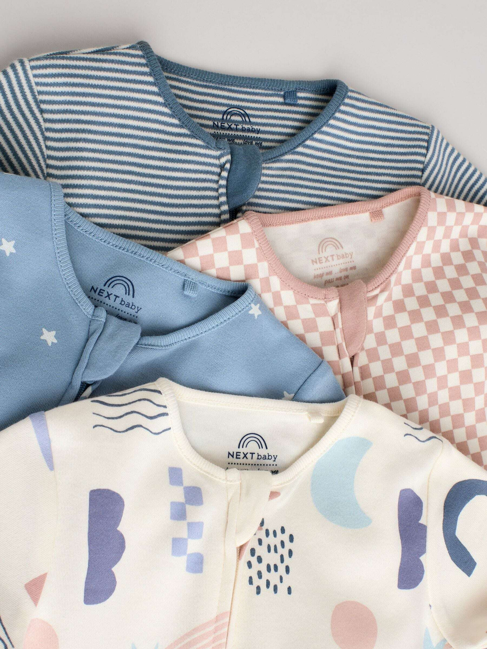 Комбинезон / Слип для малышей Next AW3-046, 4 шт., Синий, Молочный