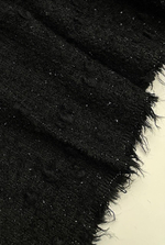 Твид шерсть с хлопком, п/э и п/а Chanel черный с фактурный